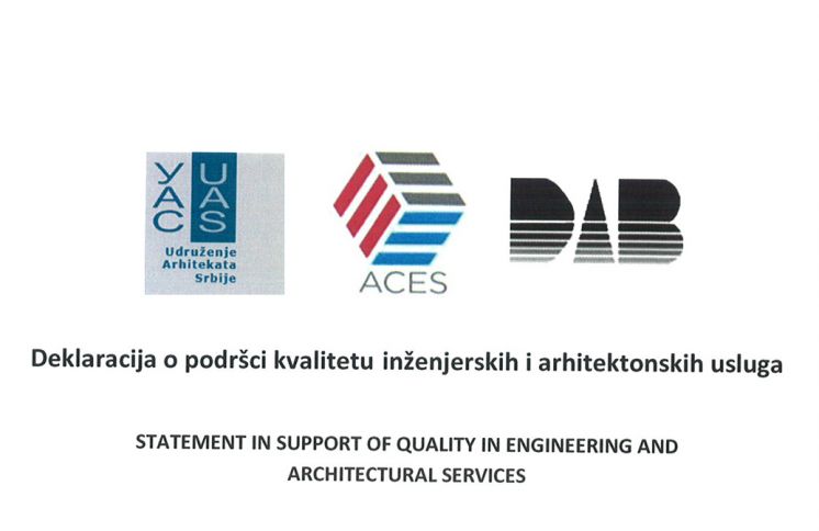 Deklaraciju o podr&scaron;ci kvalitetu inženjerskih i arhitektonskih usluga