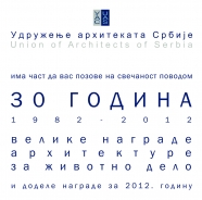 30   ГОДИНА велике награде архитектуре за   животно   дело